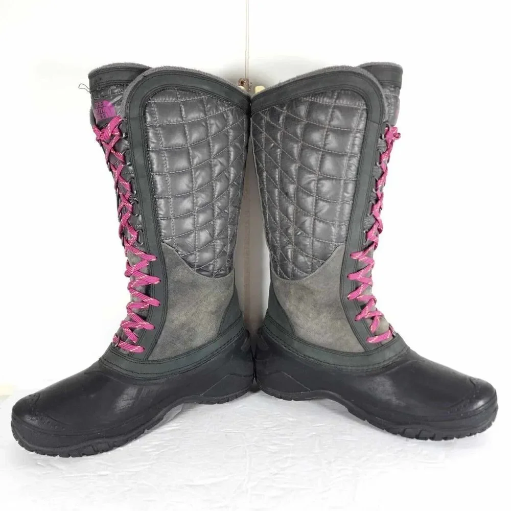 The North Face Women’s Thermoball Utility US 7 Gray Lace Up Winter Snow Boots